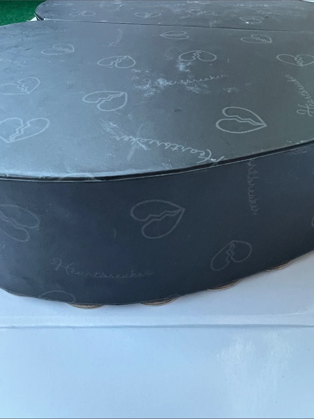 Black Heart-Shaped Storage Box - Decorative Jewelry Organizer
